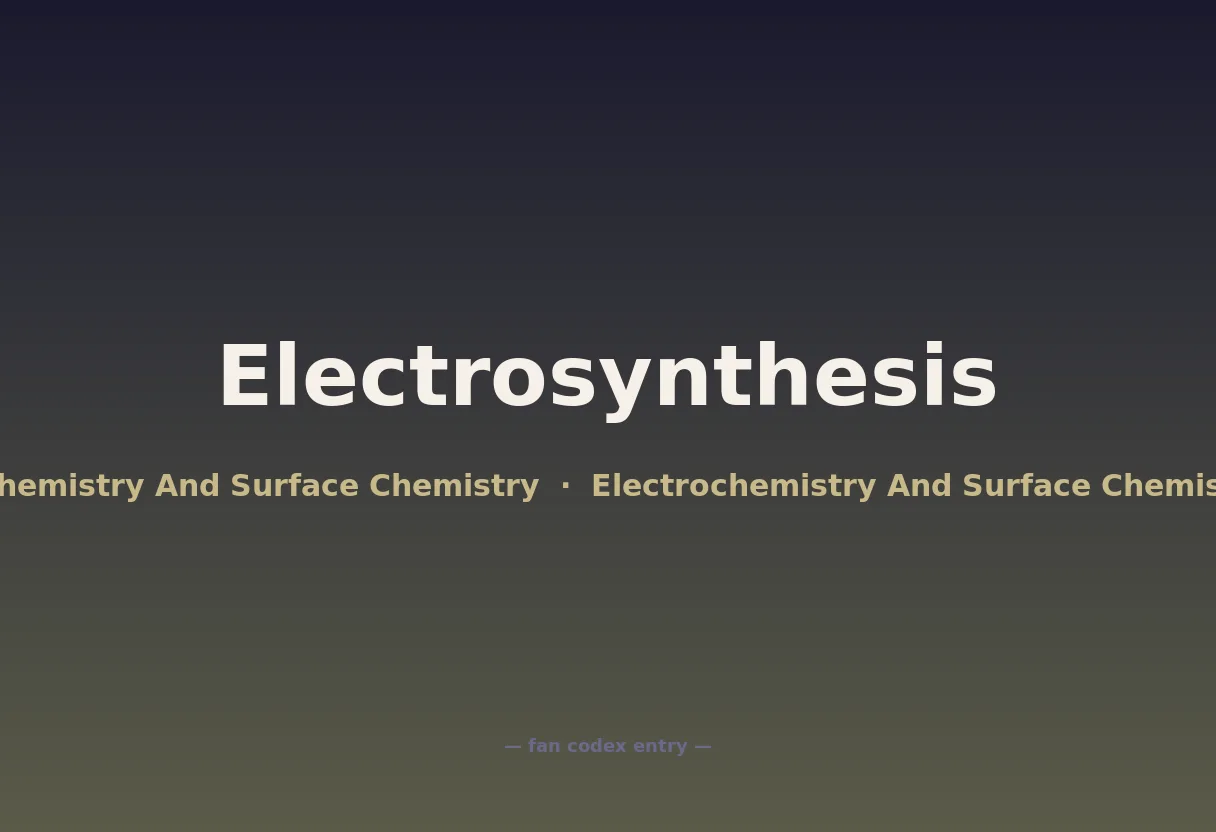 Electrosynthesis